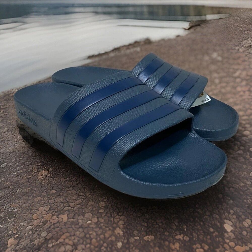 New adidas men Adilette Aqua Slides IF0895 Blue Mens 12 Women’s 13 NIB